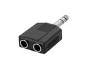 6,35mm stereo JACK han til 2 x 6,35mm mono JACK hun
