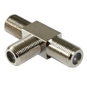 F stik forgrener - T adapter, 1 x hun til 2 x hun