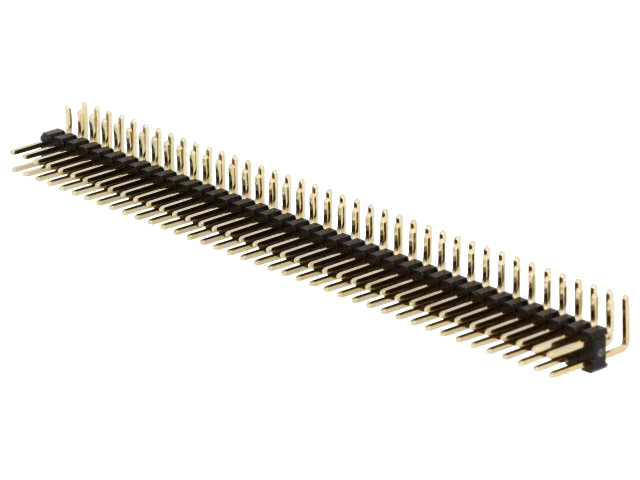 Dual Pin header 2,54mm, 90° vinklet - Han/han (2x30) 60 pins