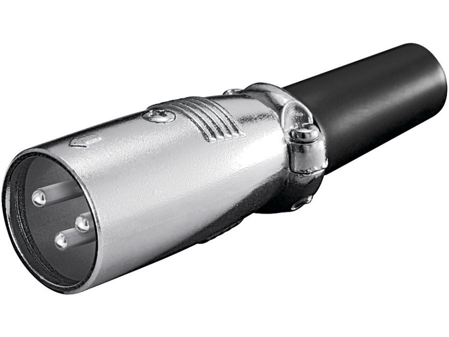 XLR mikrofonstik - 3pol han, Sølv