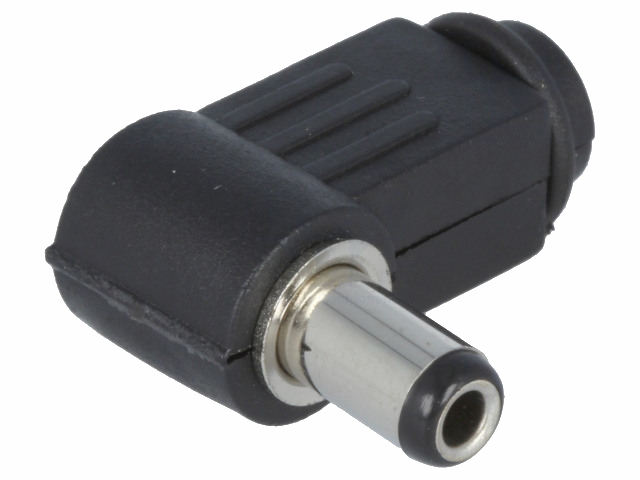 DC stik - Ø5,5/2,5mm x 9,5mm, 90° vinkel