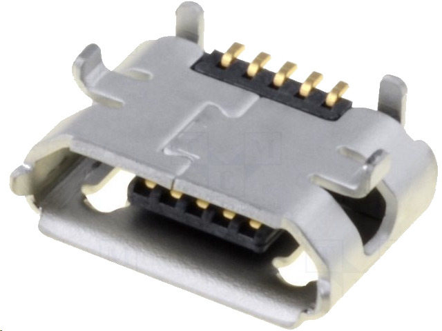 Micro USB B fatning - 5pol hun (SMT)