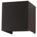 6W firkantet væglampe 3000K - Sort