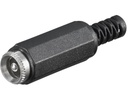 DC forlængerstik - 5,5/2,5mm x 9,5mm, Plasthus (HQ)