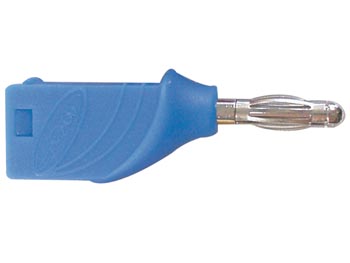 Bananstik - 4mm, Blå (stabelbar), 36A