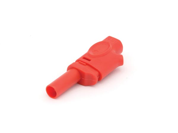 Bananstik - 4mm, IEC1010 sikkerhedsstik, Rød (stabelbar)