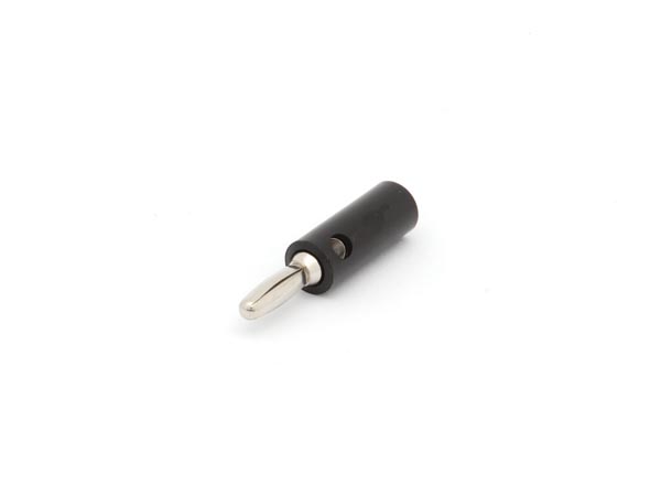 Bananstik - 4mm + hul, Sort (skrueforbindelse)