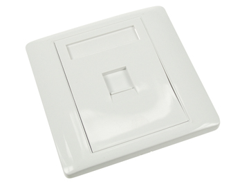 Vægplade - 1 x Keystone port, Hvid