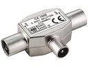 Radio/TV splitter - COAX han til 2 x COAX hun, metal