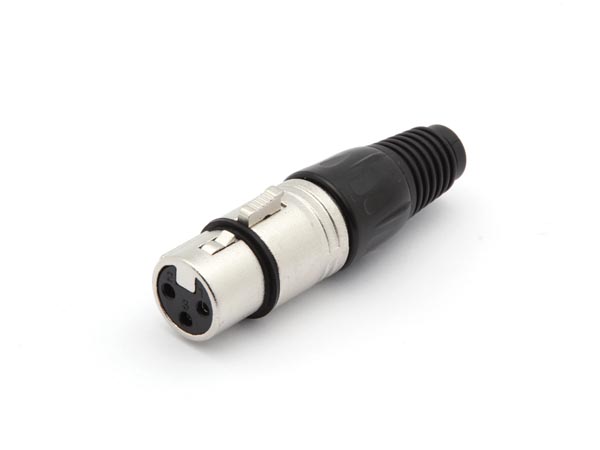 XLR stik - 3P hun, nikkel