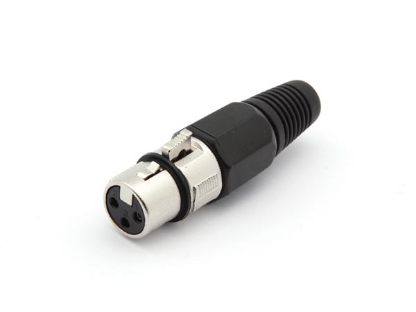 XLR stik - 3P hun, nikkel, SORT