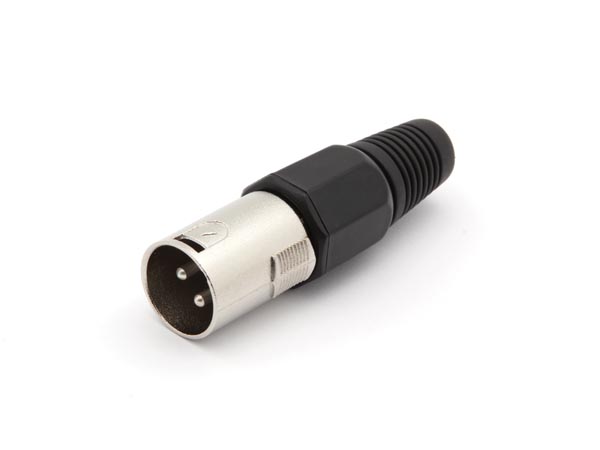 XLR stik - 3P han, nikkel, SORT