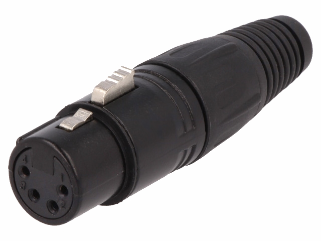 XLR stik - 4P hun, Sort
