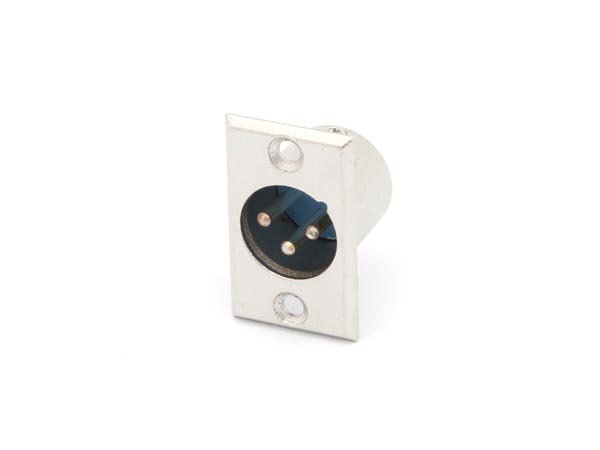 XLR bøsning - 3P han, nikkel