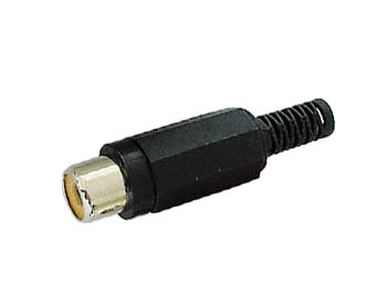 RCA(phono) stik, hun - Sort, plast
