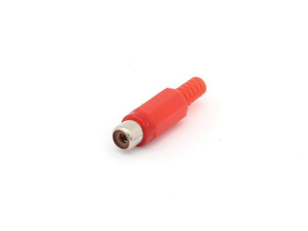 RCA(phono) stik, hun - Rød, plast