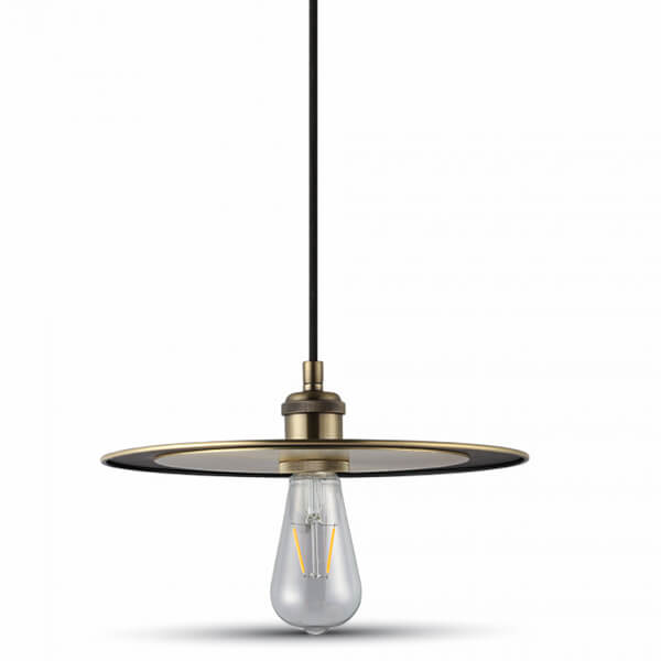 Metal pendel lampe E27 - Mat gylden