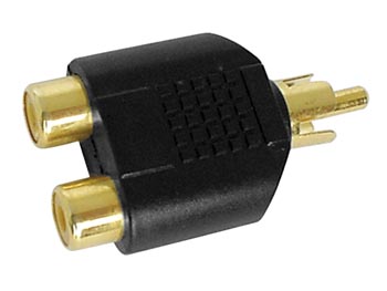 RCA(phono) han til 2 x RCA(phono) hun - Guld