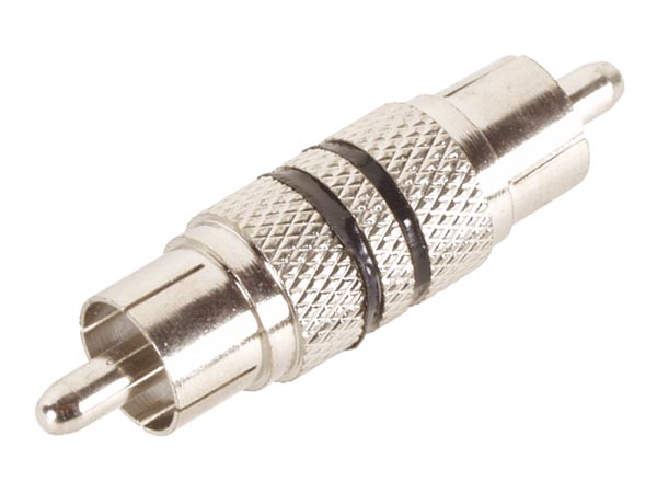 RCA(phono) han til RCA(phono) han - Nikkel m. sort ID
