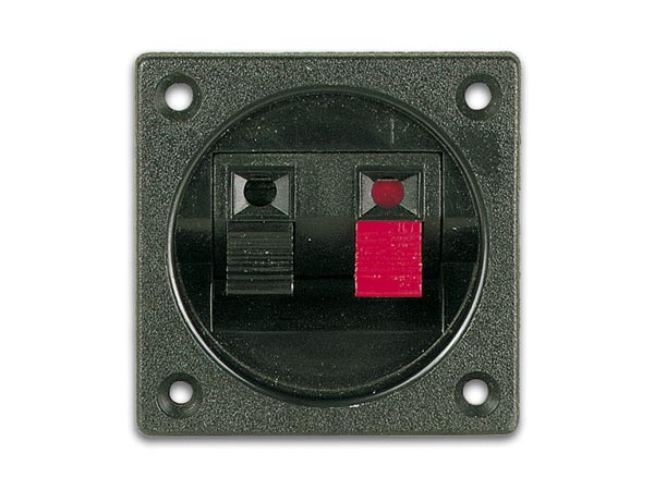 Højttaler klemmeterminal - 2 x klemme, Kvadrat