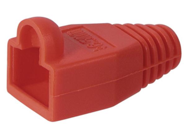 Blød hætte til RJ45 modularstik - 6,5mm, Rød (1 stk.)