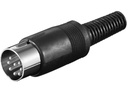 DIN stik - 8pol han multistik 270° Plasthus, Sort