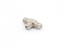 F stik forgrener - T adapter, 1 x hun til 2 x hun