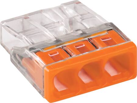 Skrueløs klemme 3x0,5-2,5mm² orange - 1 stk.