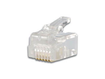RJ12 modular telefonstik, 6P6C, til flad kabel (10 stk. )