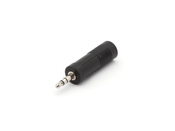 3,5mm stereo JACK han til 6,35mm stereo JACK hun (plasthus)