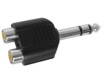 6,35mm stereo JACK han til 2 x RCA(Phono) hun