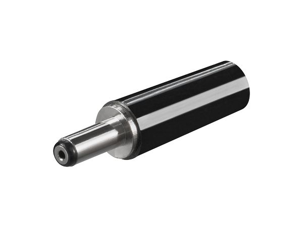 DC stik - Ø3,8 x 1,0mm i plasthus, Sort