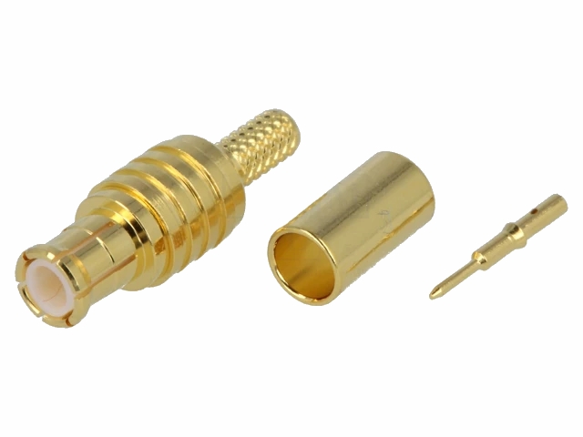 MCX hanstik, lige - 50ohm, til RG174 kabel, krimptype