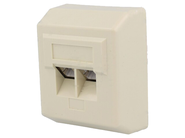 Modular vægdåse - 2 x RJ45 CAT5e skærmet til væg