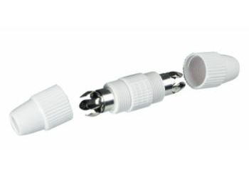 COAX kabel samleled - Skruetype, hvid plasthus