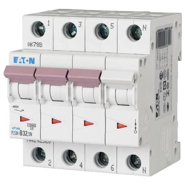 Automatsikring 32A 3P+N C 4M 6KA