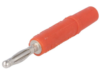Bananstik - 2mm, 60Vdc / 10A, nikkel, Rød