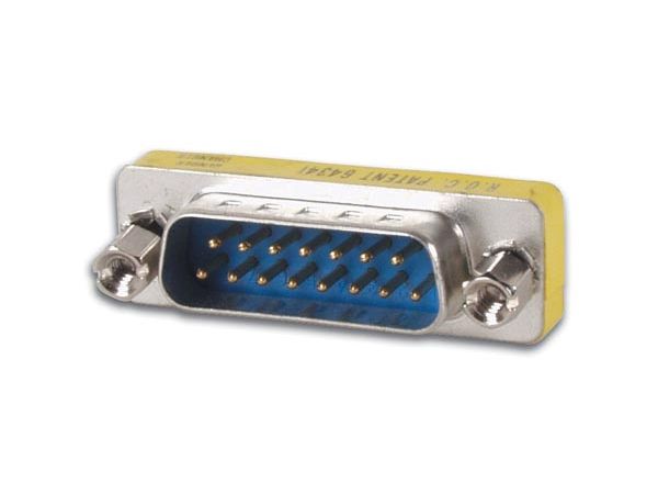 D-SUB mellemled - 2 x 15pol han, Kort version