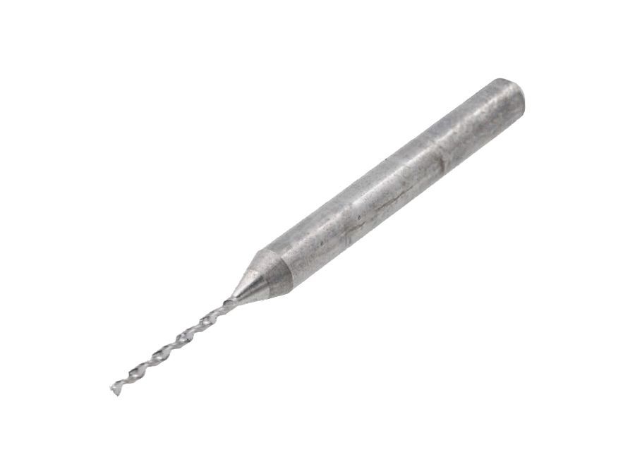 Mini hårdmetalbor - Ø0,8mm (1/8" skaft), kulstofstål