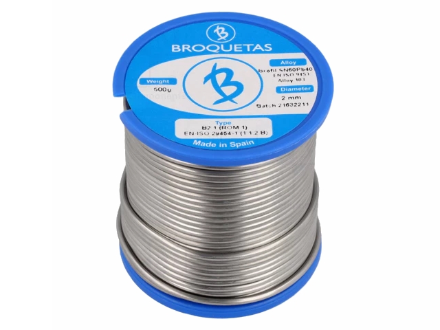 Loddetin - 60% Sn, 40% Pb, 2,5% flus, Ø2mm (500g)