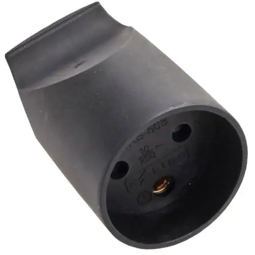 Forlængerled rund m/jord sort