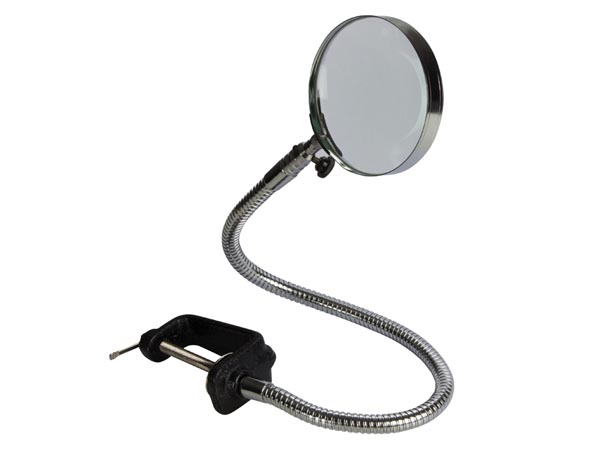Lup - Forstørrelsesglas m. 3x dioptri, svanehals bordmont.