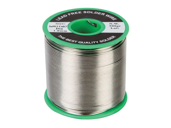 Blyfri loddetin - 99,3% Sn - 0,7% Cu, Ø1mm (500g)