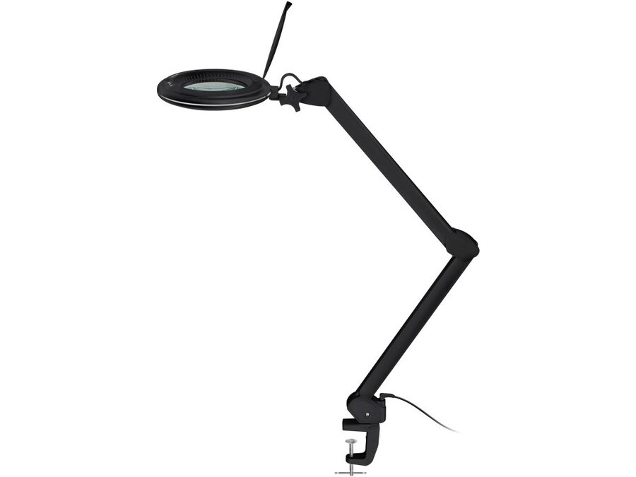 LED luplampe m. bordklemme, 3 dioptri, 10W, Sort