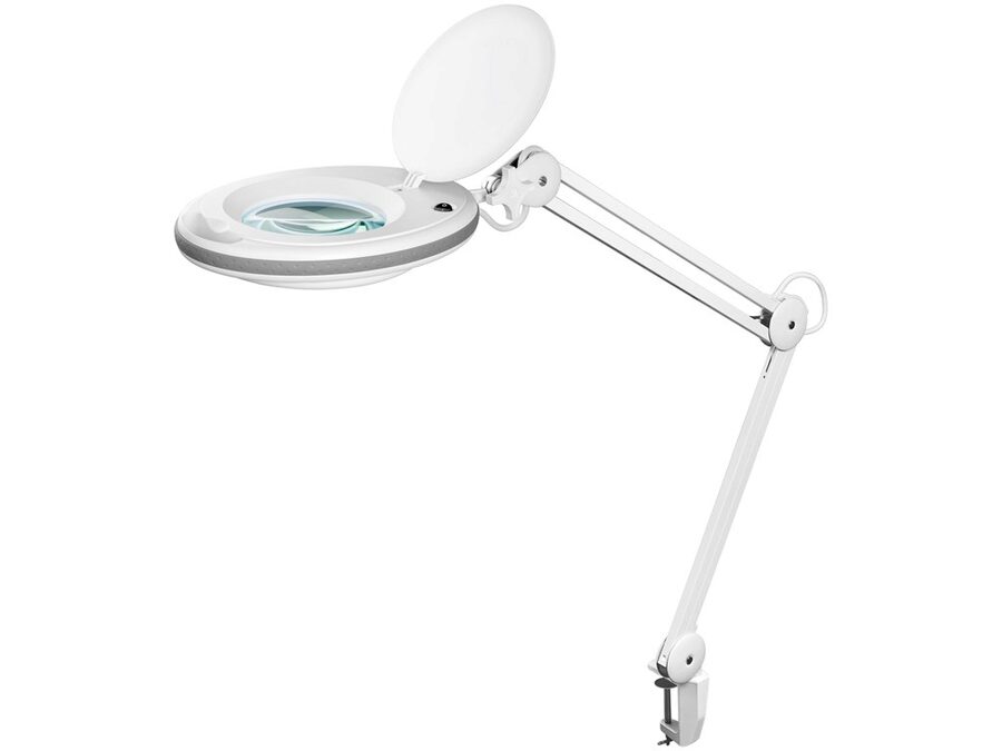 LED luplampe m. bordspænde - 8W (3 dioptri)