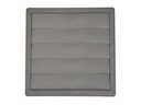 Ventilationsrist m. lukkespjæld - 170x170mm Ø125mm, Grå