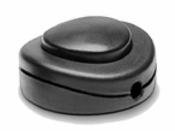 Fodkontakt - 1 pol OFF-ON, Sort