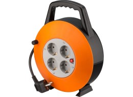 Kabeltromle - 4 x CEE7/3 udtag, termoafbryder, 3500W (15m)