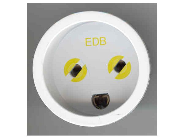 EDB stikkontakt - 240V til indbygning, (Ø43mm)