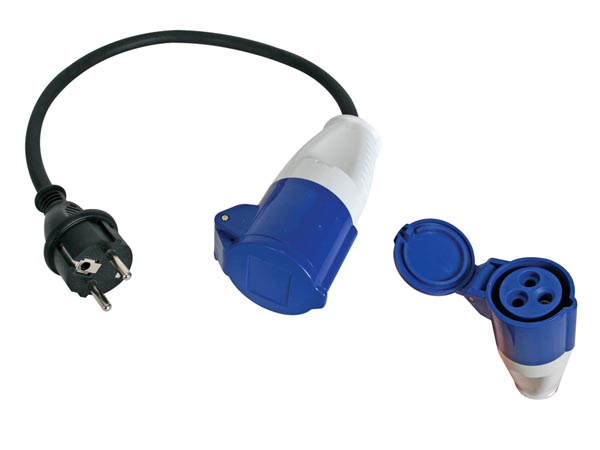 CEE adapterkabel - CEE7/7 han til CEE hun, 3G2.5 (40cm)